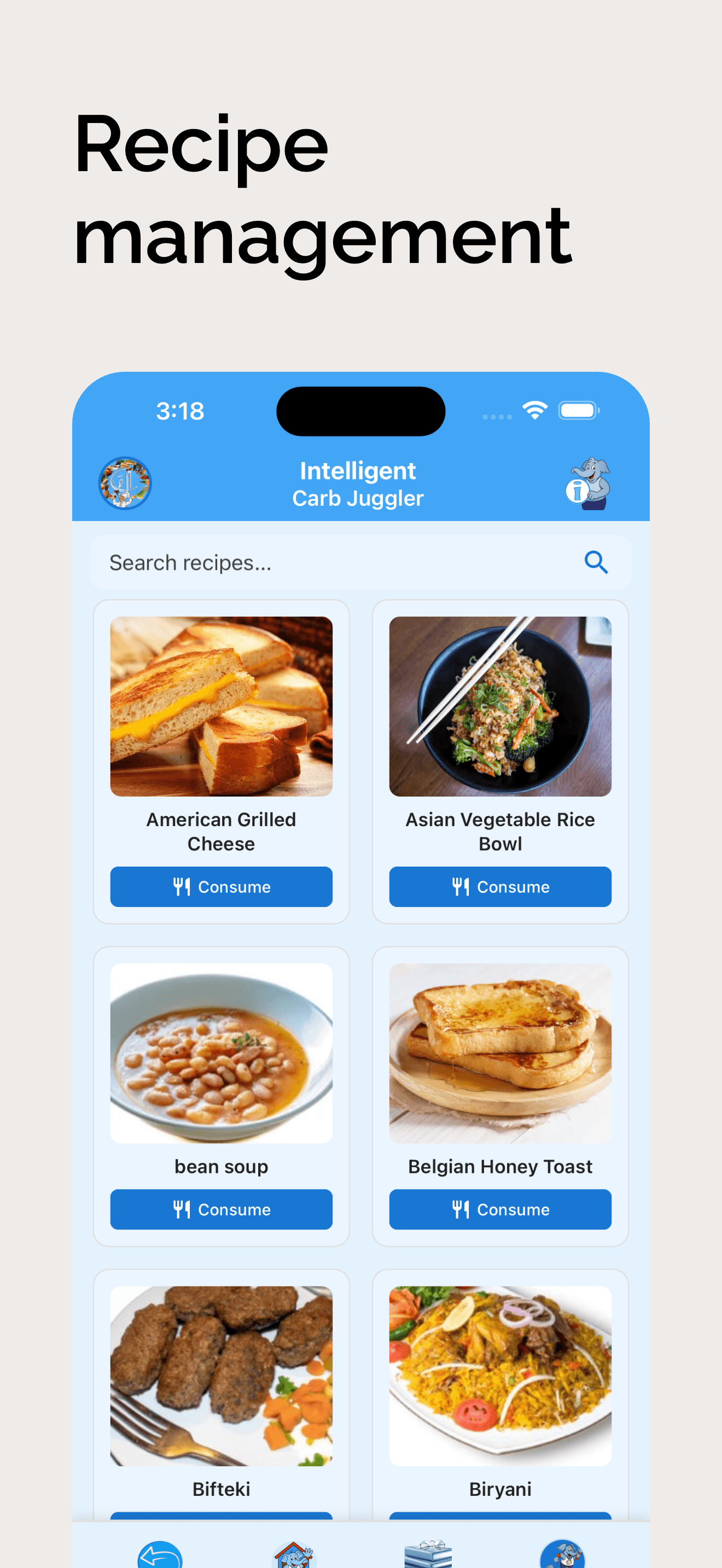 Rezeptverwaltung mit Rezeptkarten